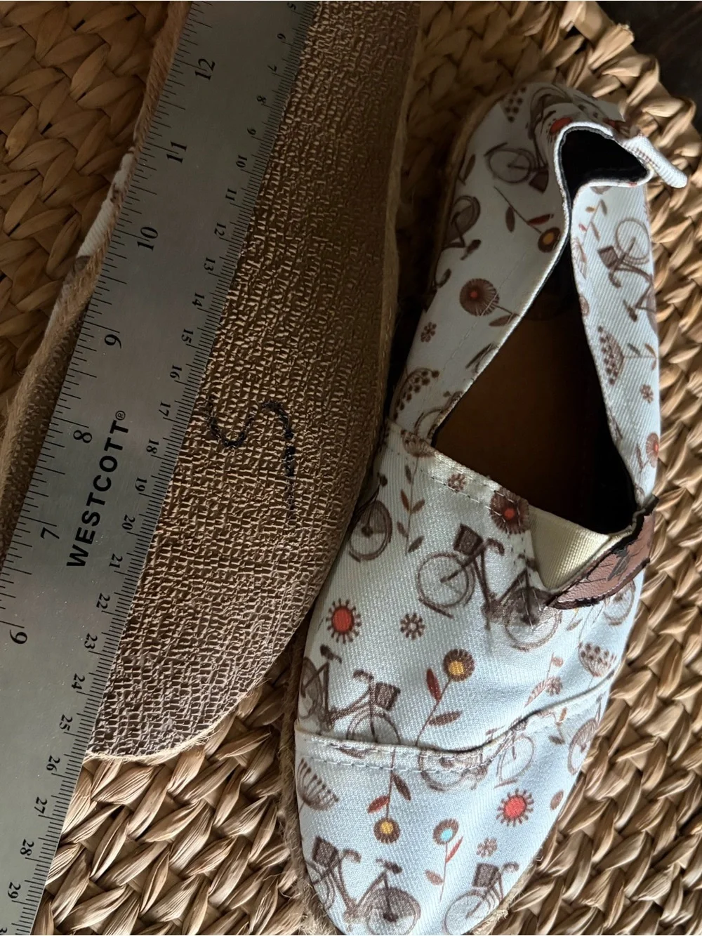 Tags Espadrille Slip on Shoes in with Bicycle Print Artisan Made
